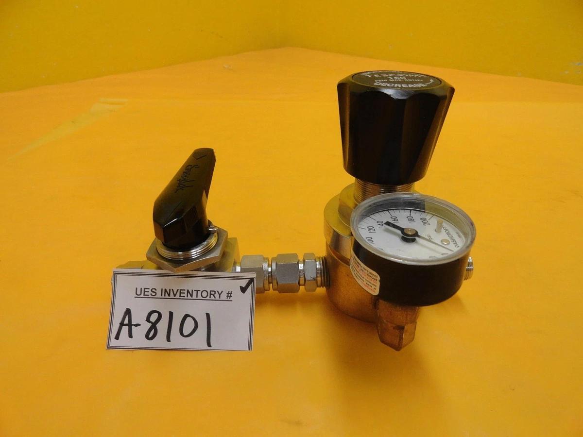 Used Tescom 44-3213H282-769 Manual Pressure Regulator Swagelok SS-45S8 Used Working
