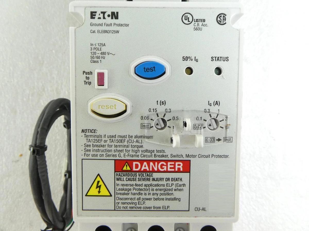 Used Eaton PDG13C0050TFFN 3 Pole Industrial Circuit Breaker PDG1 ELEBN3125W Working