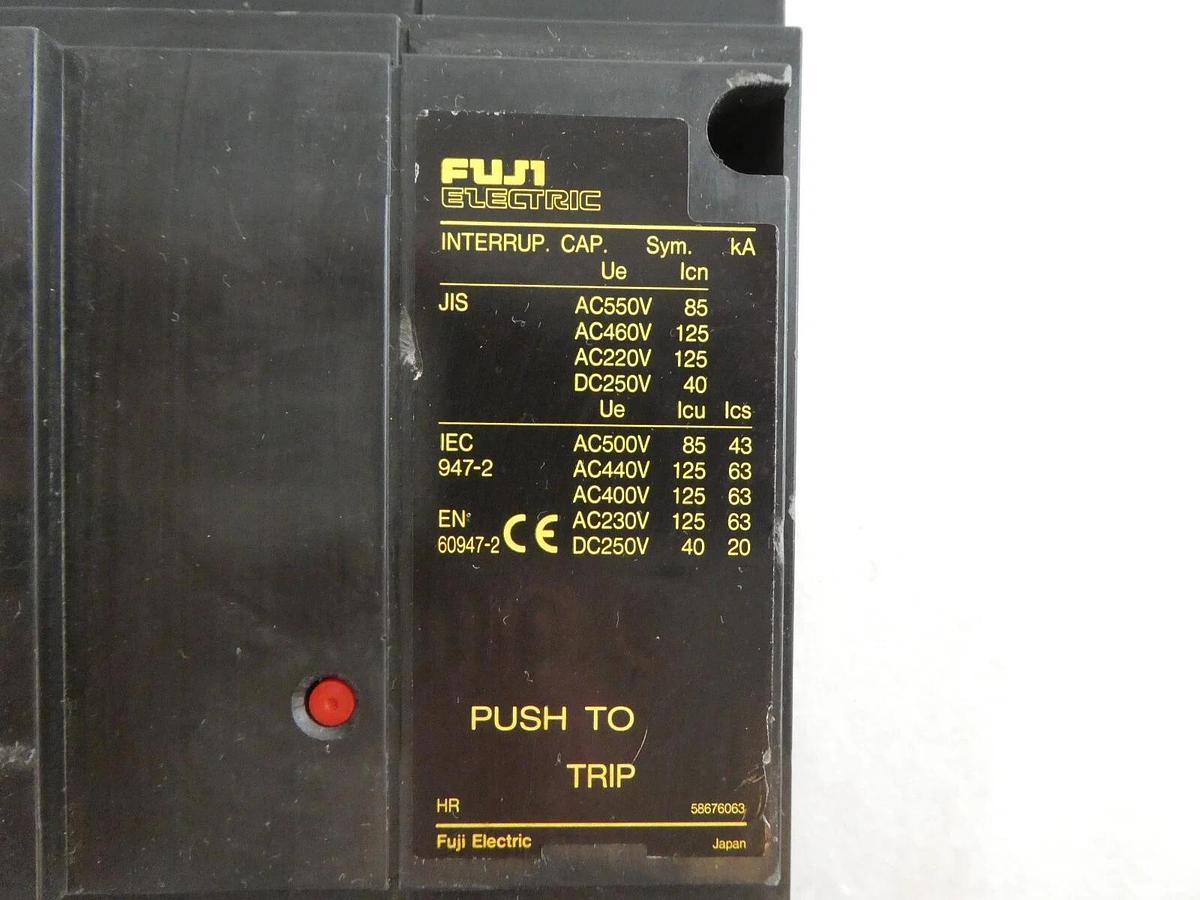 Used Fuji Electric BB3LMB-600 600 Amp  3-Pole Auto Breaker H603R Working Spare