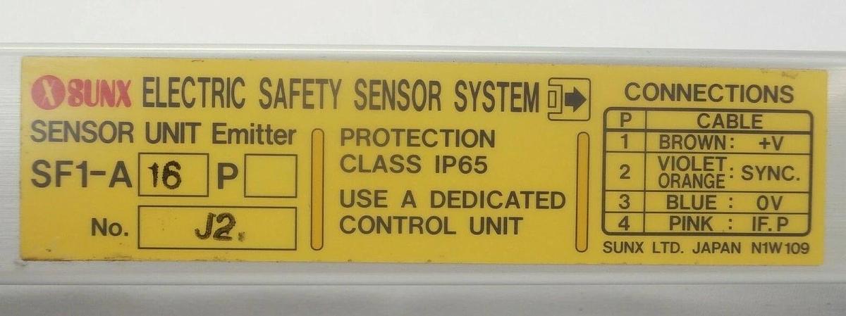 Used Sunx SF1-A16 Light Curtain Emitter and Receiver Set SF1-A Series Working Spare