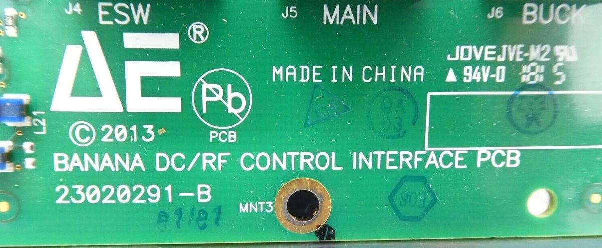 Used AE Advanced Energy 23020291-B Banana DC/RF Control Interface PCB 33020255-01