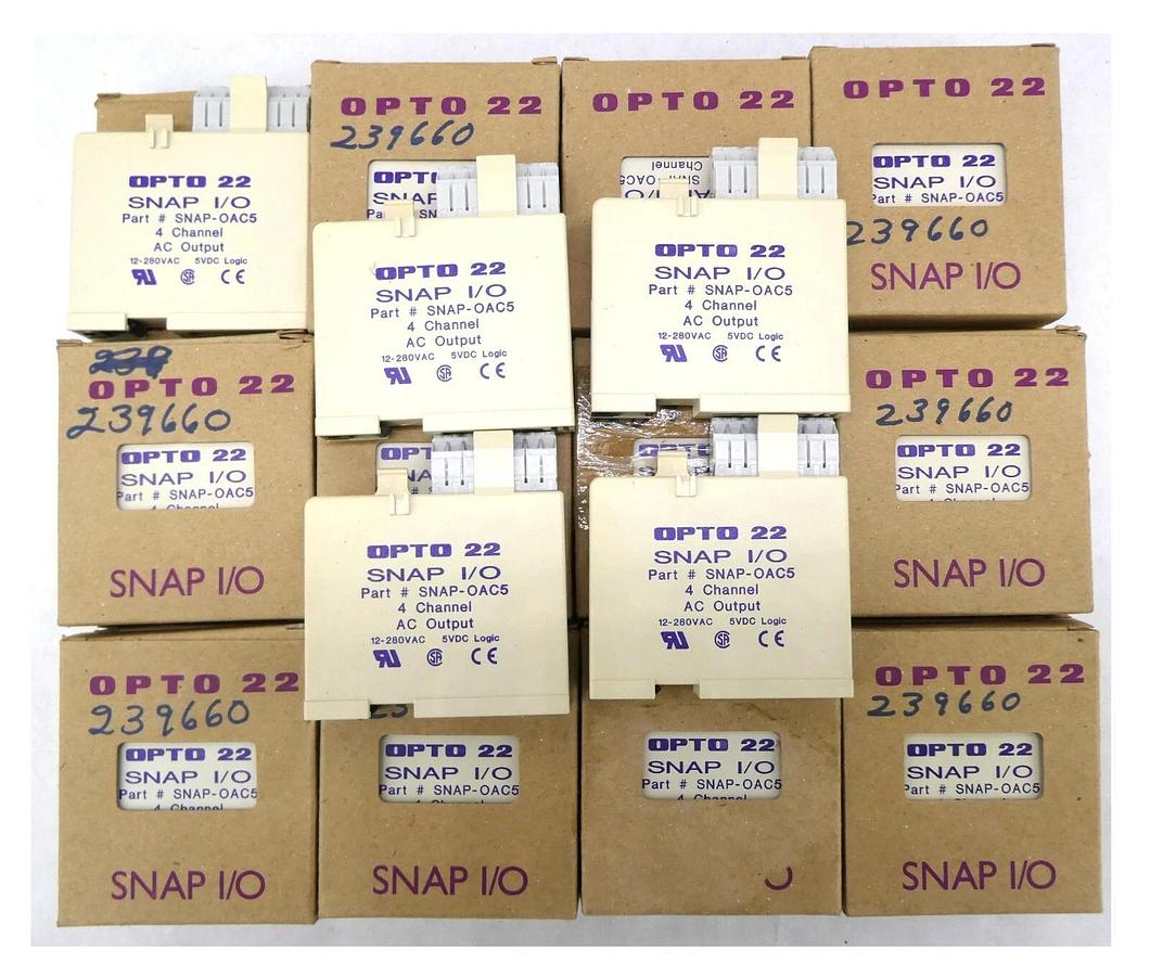 Used Opto 22 SNAP-OAC5 Input Switch Snap I/O Reseller Lot of 28 New Surplus