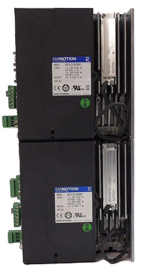 Used Sanyo Denki RS1L01AZB00 Servo Drive SANMOTION R Reseller Lot of 2 Working