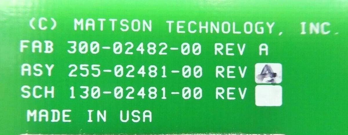 Mattson Technology 255-02481-00 SMIF Host Interface Board PCB Right Rev. A New