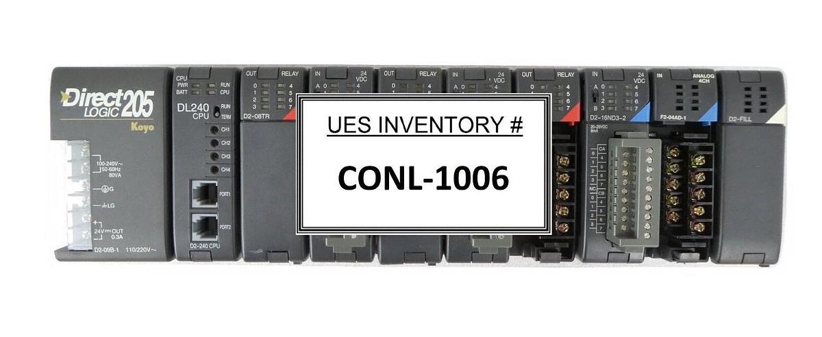 Used Automation Direct D2-09B-1 9-Slot PLC D2-16ND3-2 DirectLOGIC 205 Koyo Surplus