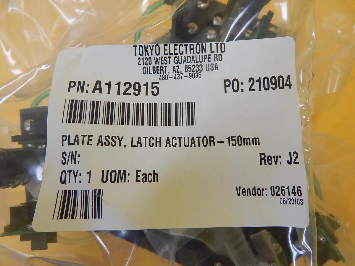 TEL Tokyo Electron A112915 150mm Latch Actuator Plate Assembly New Surplus