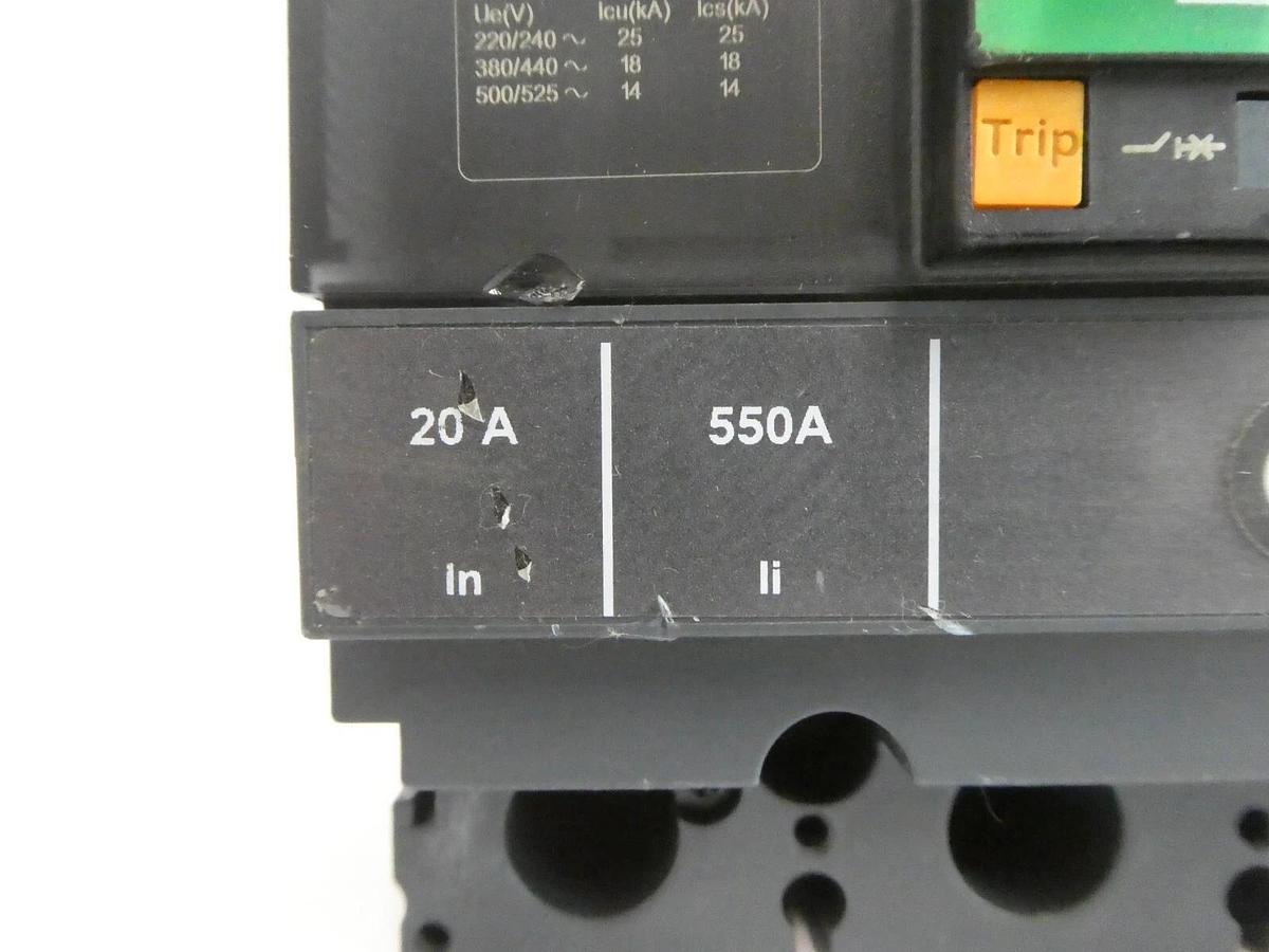 Used Schneider Electric HDL36020 3-Pole Circuit Breaker PowerPact HD 060 Working