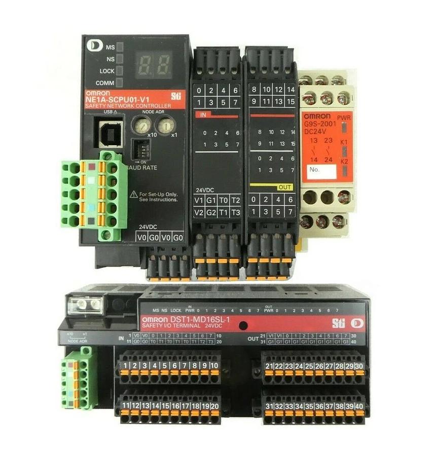 Used Rudolph F30 Safety Controller & Terminal Set of 3 NE1A-SCPU01-V1 DST1 Working