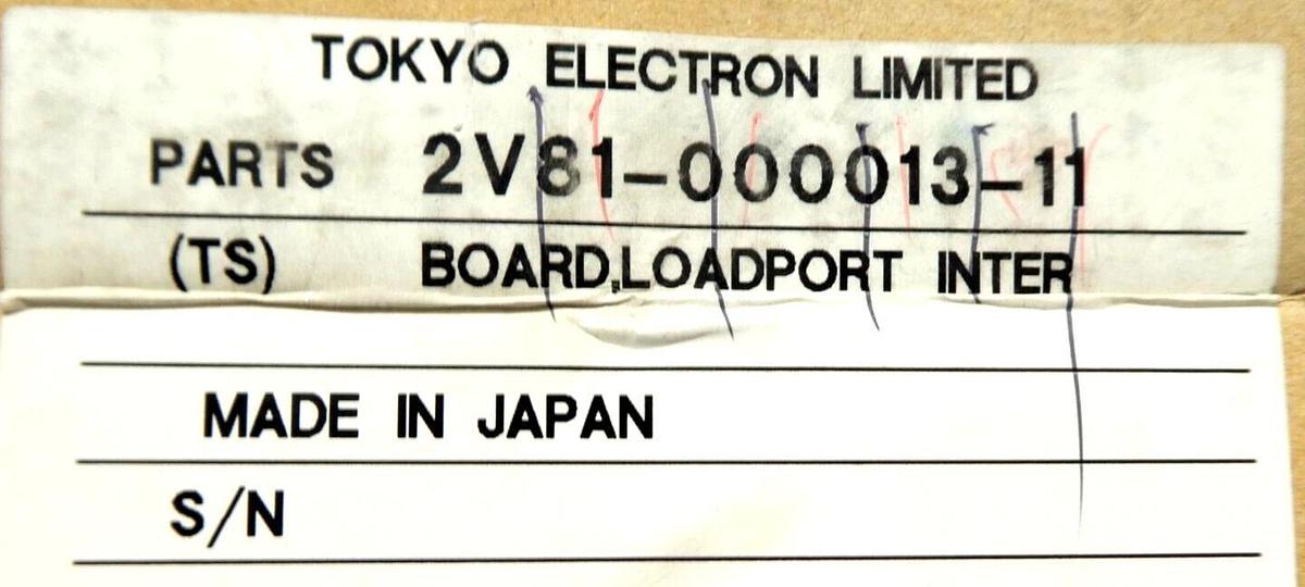 TEL Tokyo Electron 2V81-000013-11 Loadport Interface Board PCB New Surplus