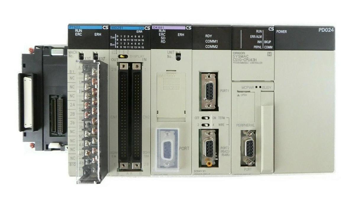 Used Omron SYSMAC CS1G PLC Assembly CS1G-CPU43H SCB41-V1 DK001 PTS02 MD291 Spare
