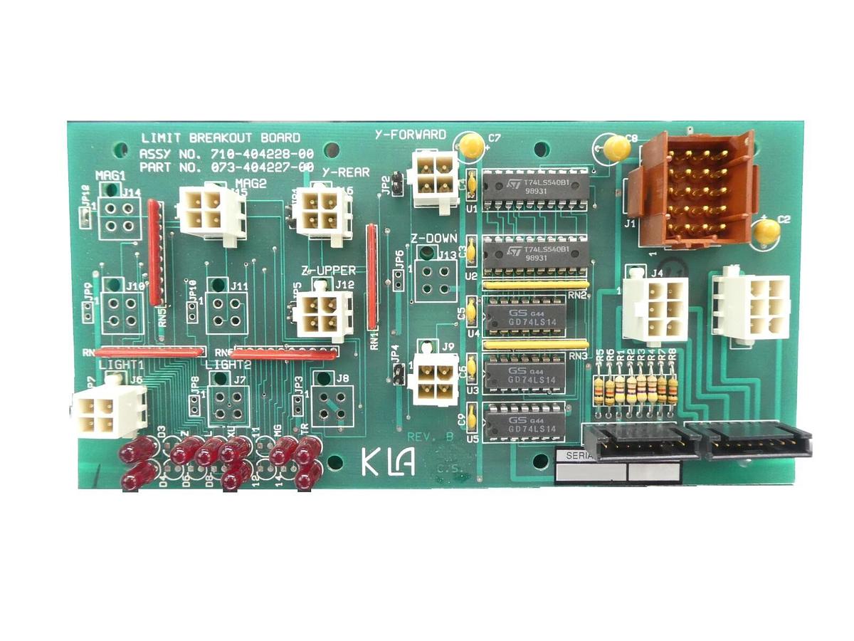 Used KLA-Tencor 073-404227-00 Limit Breakout Board PCB 710-404228-00 Working Surplus