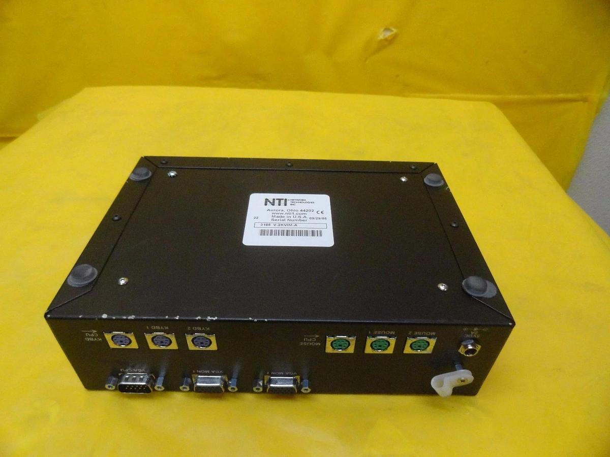 Used NTI Network Technologies V-2KVIM-A 2-port Video Switching KVM Splitter Used