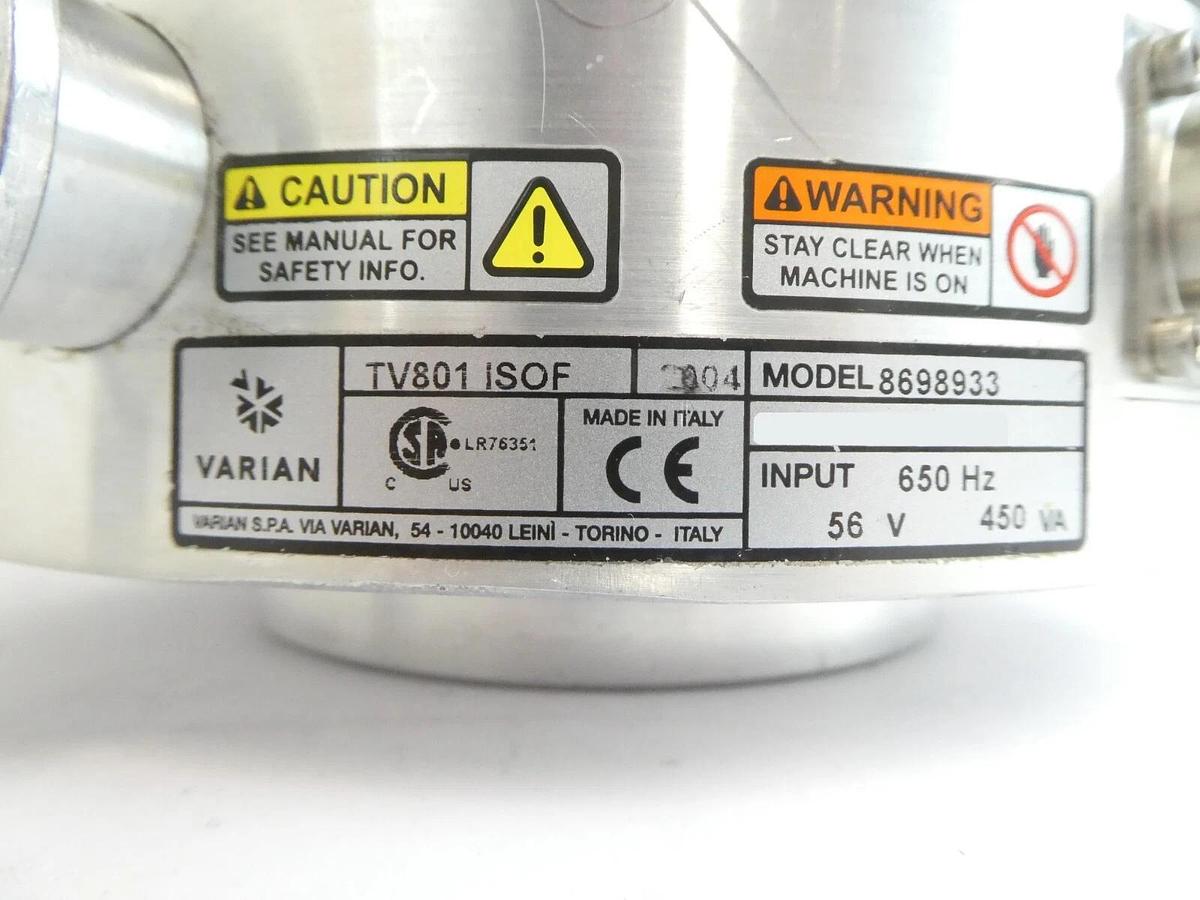 Used TV801 ISOF Varian 8698933 Turbomolecular Pump Turbo Spectrometer Working Surplus