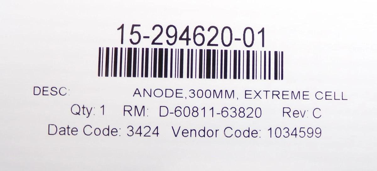 Univertical 15-294620-01 300mm Cu-Phos Phosphorized Copper Anode Extreme Cell