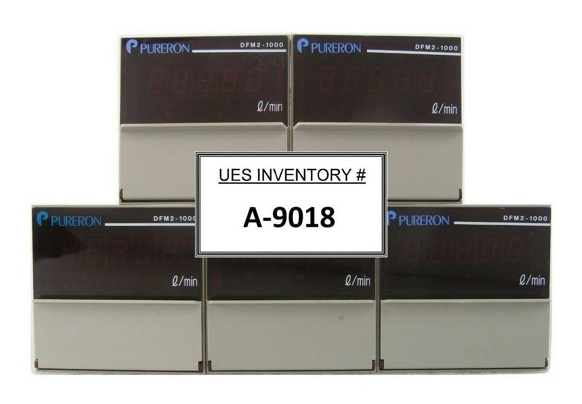 Used Pureron DFM2-1000 Digital Flow Meter Reseller Lot of 5 Working Surplus