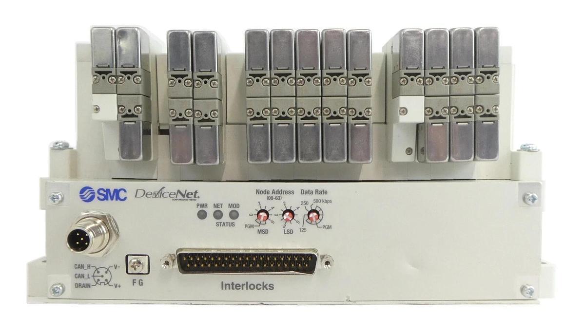 Used SMC VV5Q11-16-X1600V 16-Port Manifold EX420-SDN2 AMAT Working Surplus