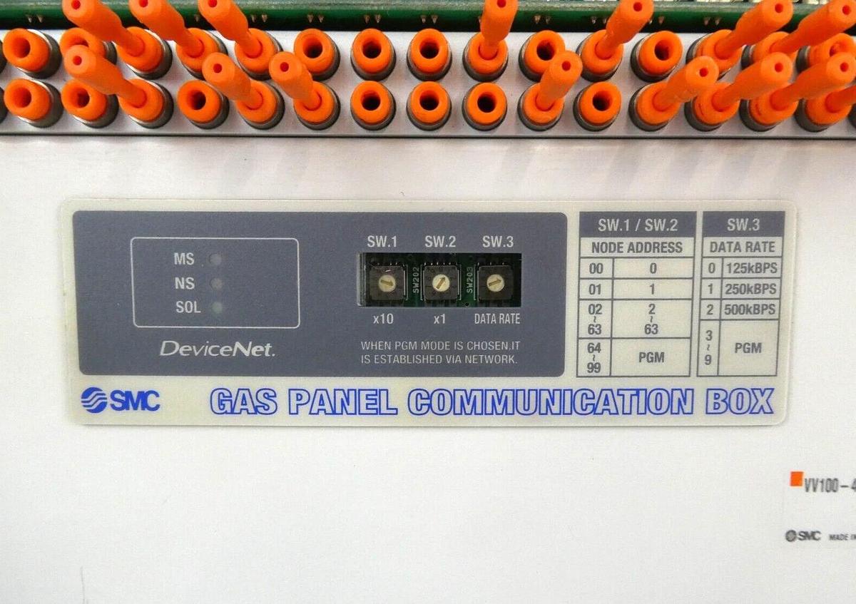 Used SMC IN587-04-A 42-Port Gas Panel VV100-49-X8 Communication Box Lot of 4 Working