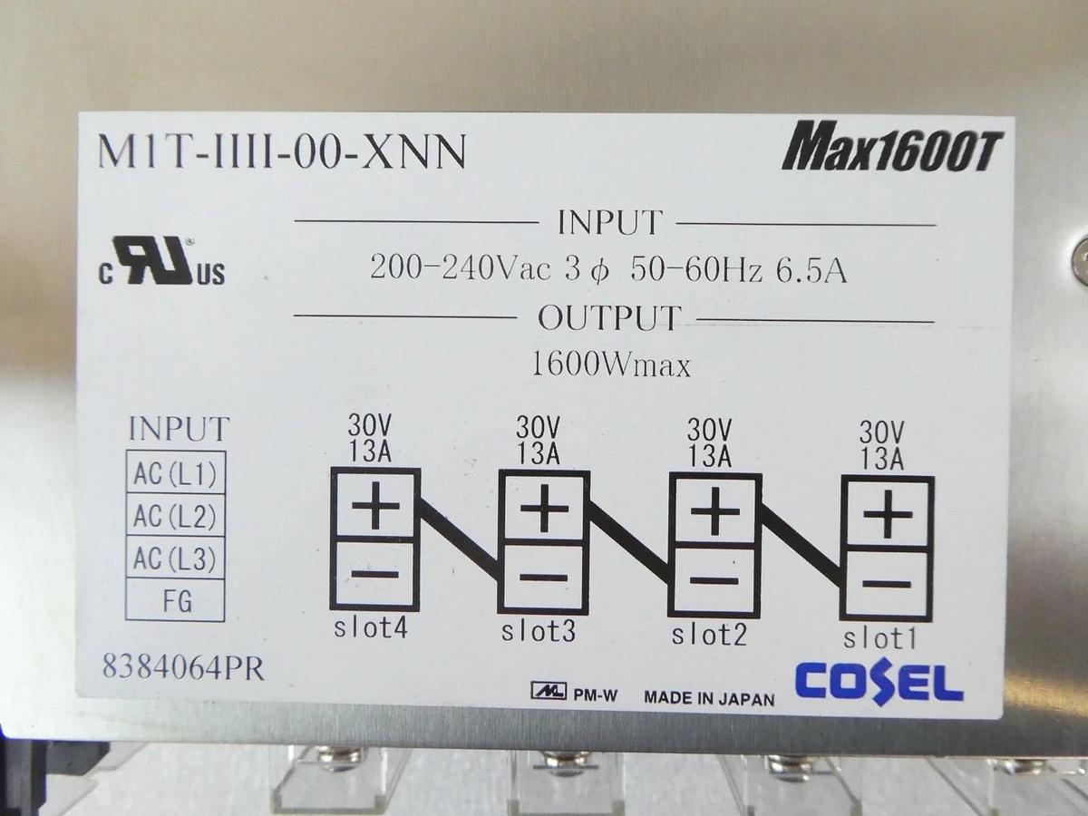 Used Cosel M1T-IIII-00-XNN Modular Power Supply Max1600T Lot of 2 Working Surplus