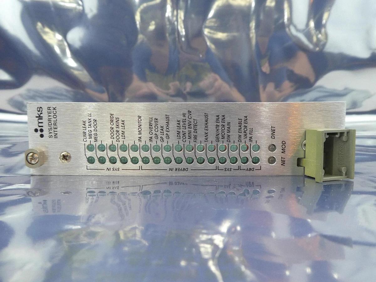 Used MKS Instruments AS01397-01 Sys/Dryer Interlock PCB Card AMAT 0090-05098 Working
