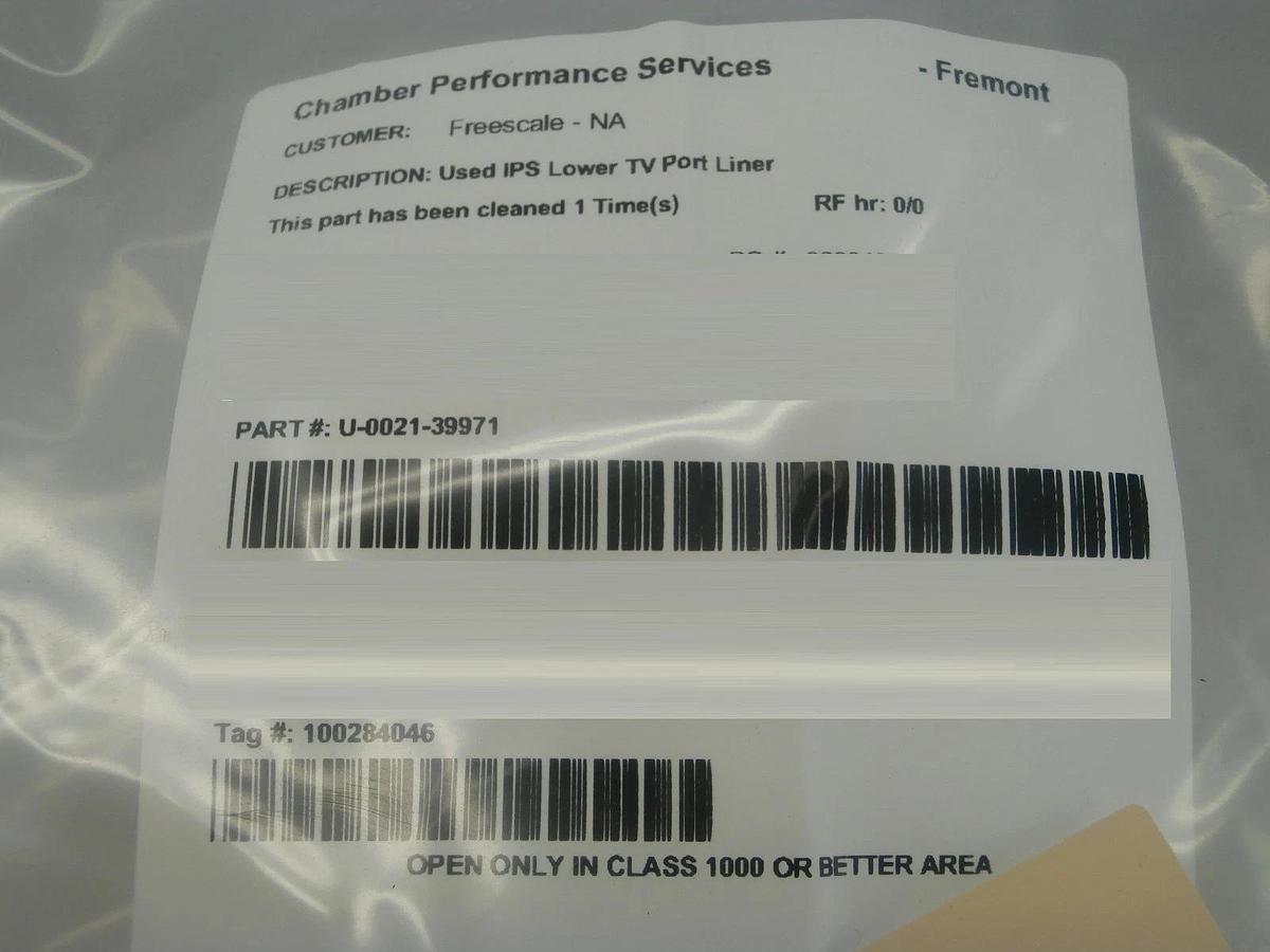 Refurbished AMAT Applied Materials 0021-39971 Lower Throttle Valve Liner Refurbished