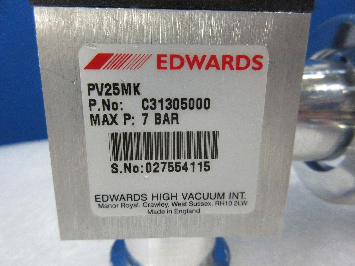 Used Edwards C31315000 Isolation Valve with D02384000 Pirani Gauge Used Working