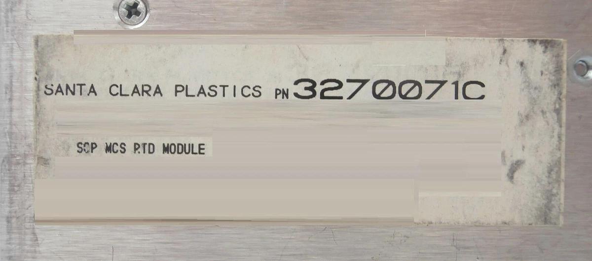 Used SCP Santa Clara Plastics 3270071C MCS RTD Module Working Surplus