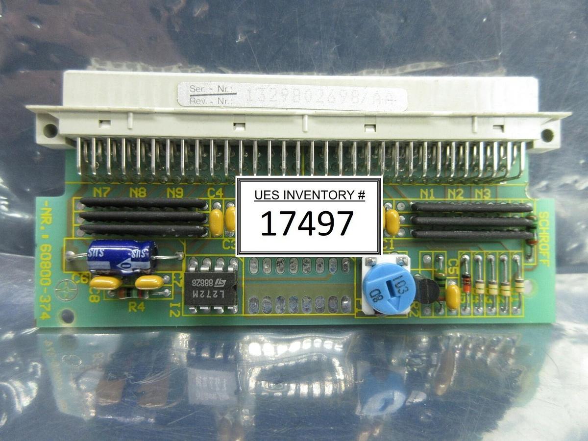 Used Schroff 60800-374 Adapter PCB Card Rev. AA ASML PAS 5000/2500 Used Working