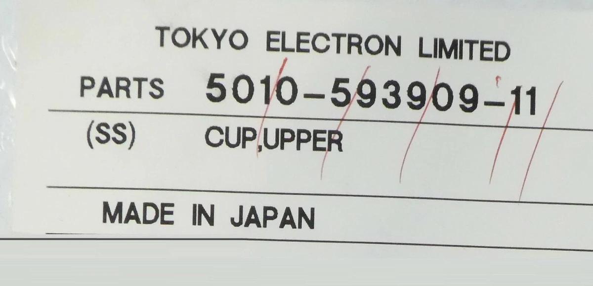 Used TEL Tokyo Electron 5010-593909-11 TCN Upper Cup Rudolph Technologies F30 New
