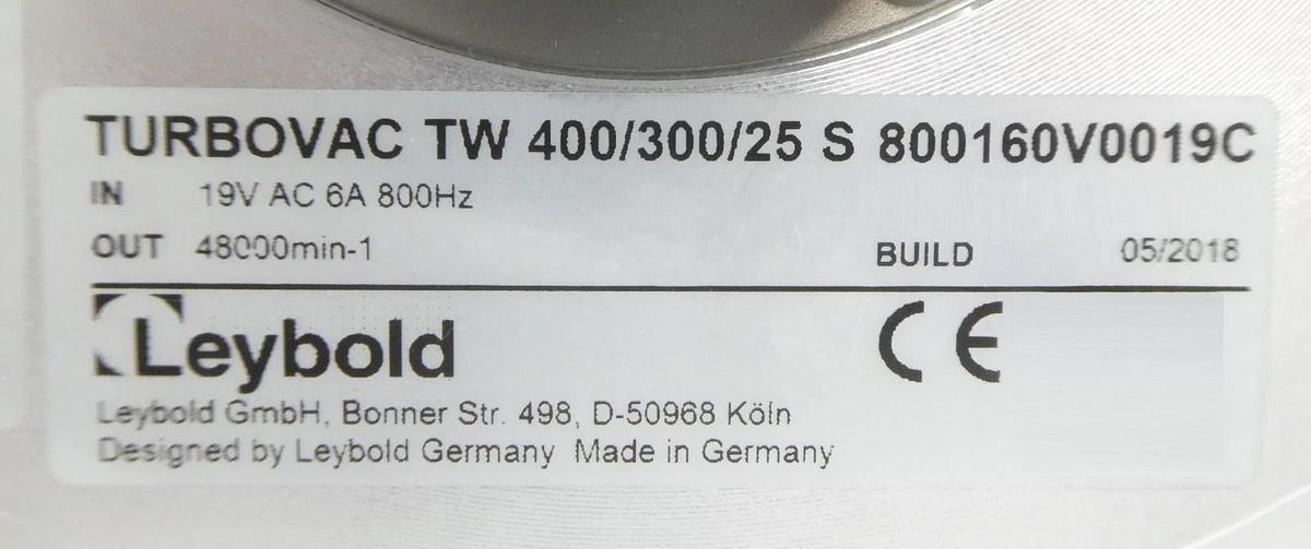 Used TURBOVAC TW 400/300/25 S Leybold 800160V0019C Turbomolecular Pump Lot of 4 As-Is
