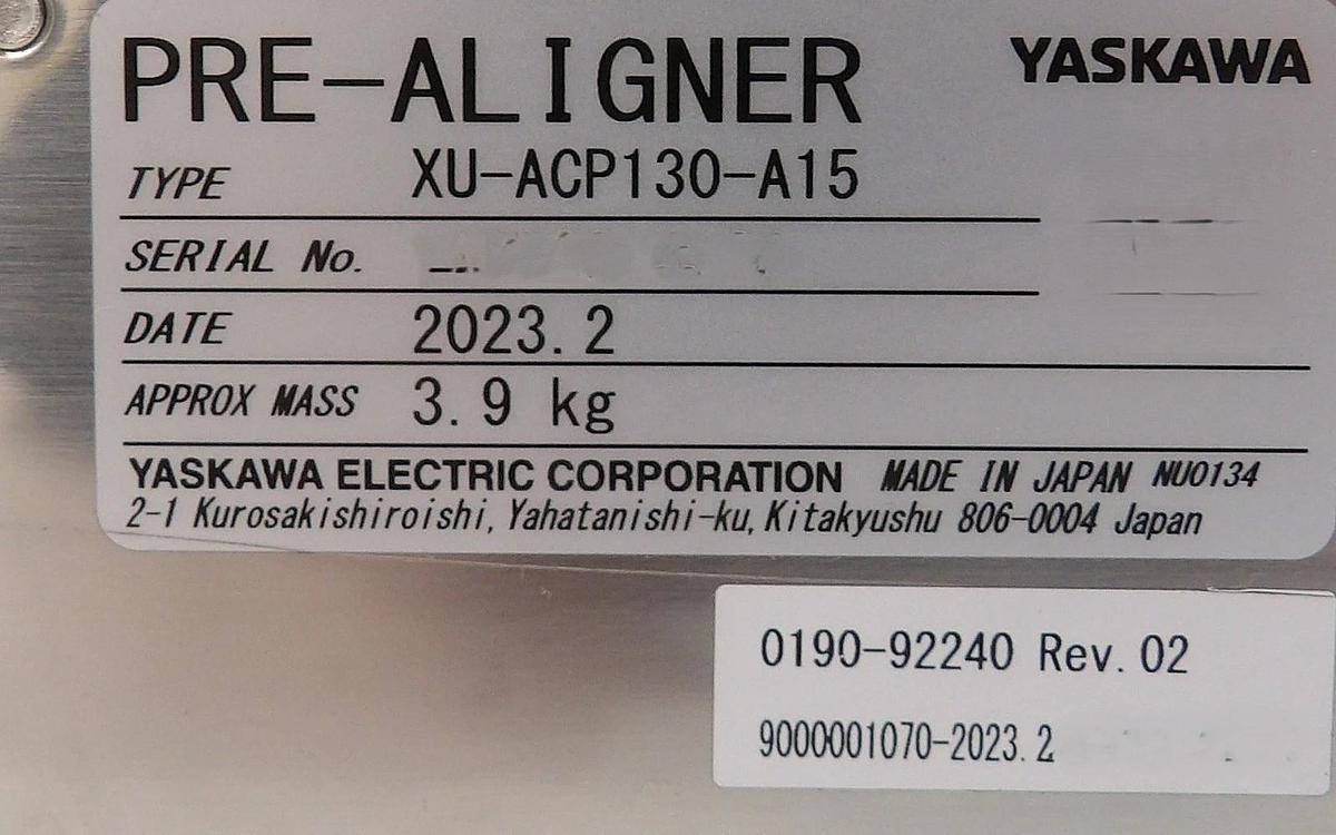 Used Yaskawa Electric XU-ACP130-A15 300mm Wafer Prealigner Working Spare