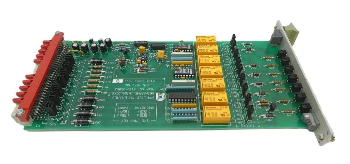 Used AMAT Applied Materials 0100-35053 Mainframe Interlocks PCB Card Working Surplus