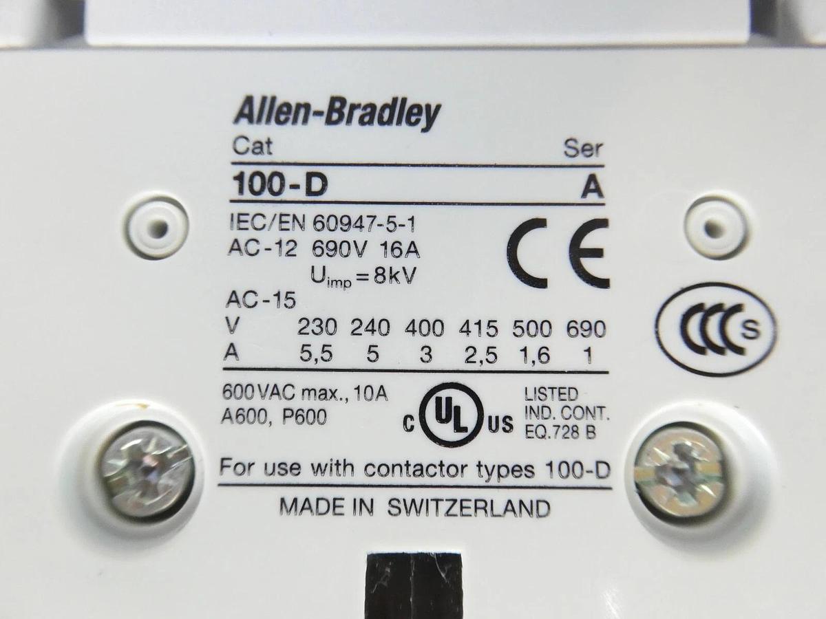 Used AB Allen-Bradley 100-D420 Industrial Contactor 100-D 110-130V Working Surplus