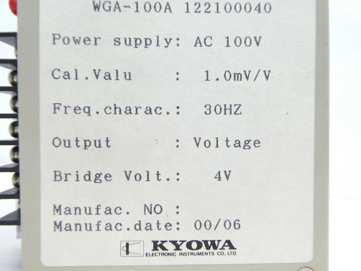 Used Kyowa 122100040 Instrumentation Amplifier WGA-100A Hitachi M-712E Working Spare