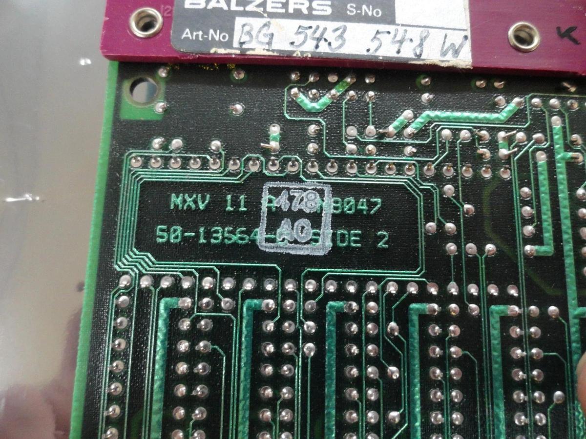 Used Digital 50-13564-D MXV 11 A PCB Card M8047 Balzers BG 543 548 W Used Working