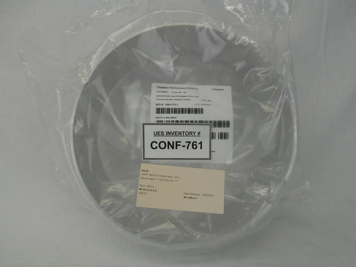 Used AMAT Applied Materials 0021-39972 Middle Throttle Valve Liner Refurbished