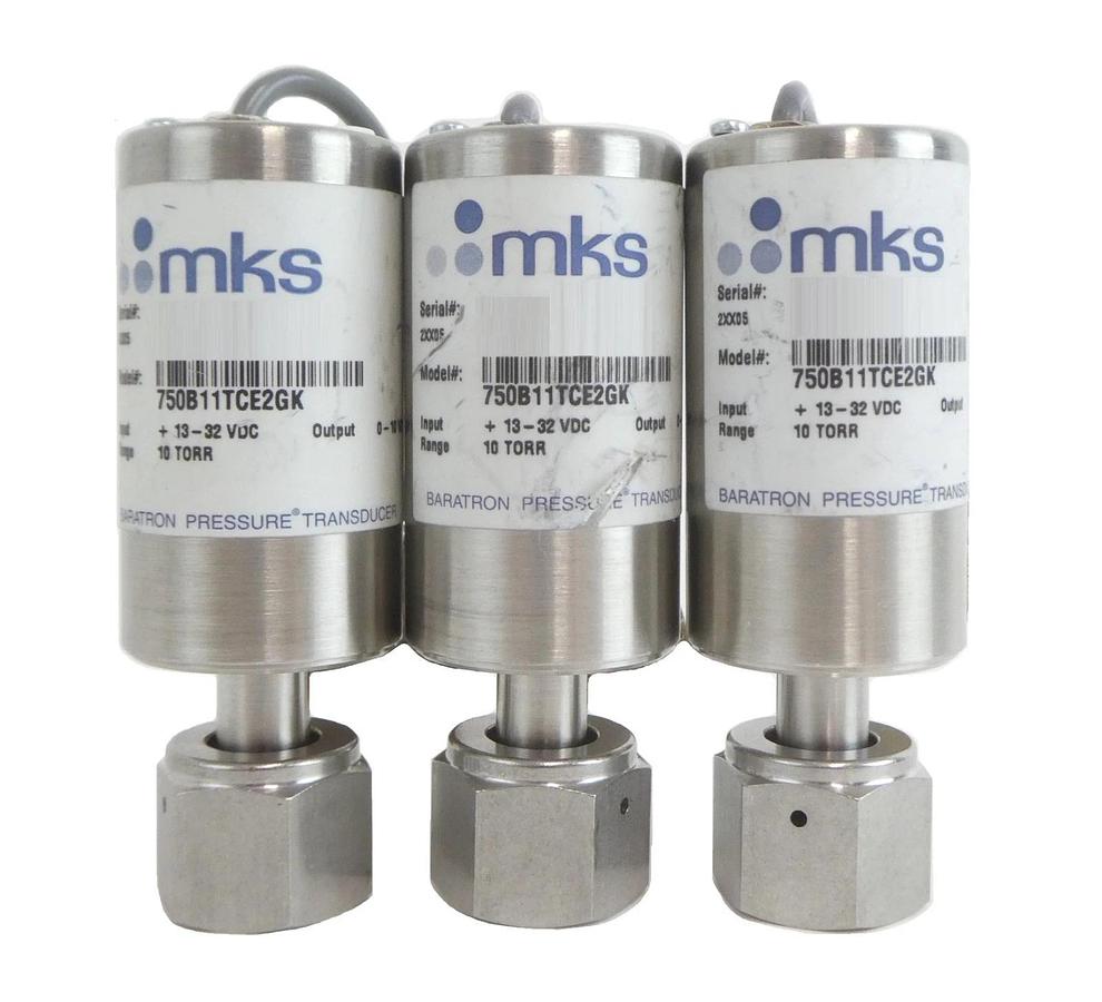 Used MKS Instruments 750B11TCE2GK Baratron Pressure Transducer Lot of 3 Working