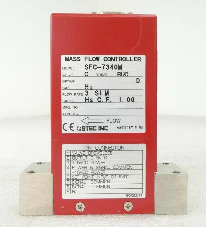 Used STEC SEC-7340M Mass Flow Controller MFC SEC-7340 3 SLM H2 Surface Mount Working