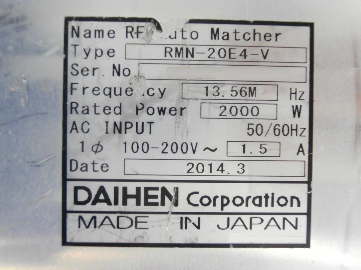 Used Daihen RMN-20E4-V RF Auto Matcher TEL Tokyo Electron 2L39-000035-V2 Working