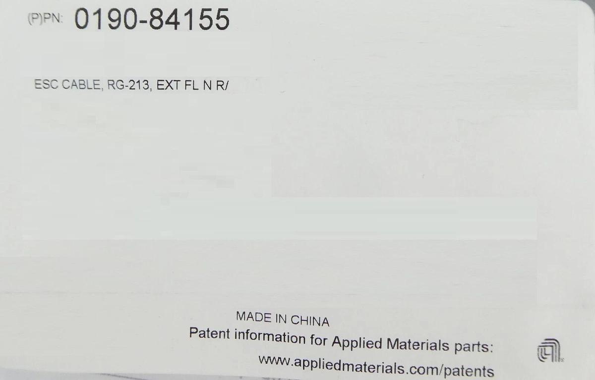 AMAT Applied Materials 0190-84155 ESC RF Cable RG-213 EXT FL N R/A TO N R/A New
