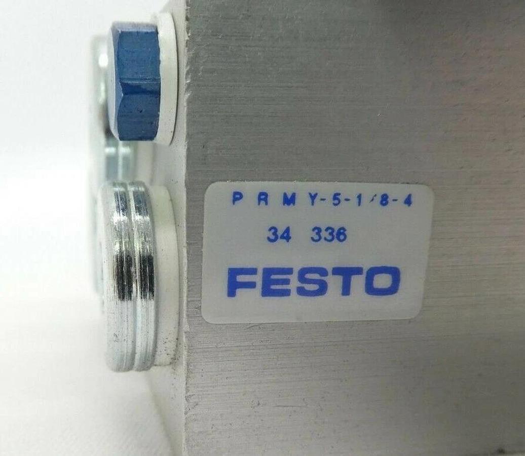 Used Festo 34336 7-Port Pneumatic Manifold PRMY-5-1/8-4 34305 MYH-5/3G-2,3-L-LED