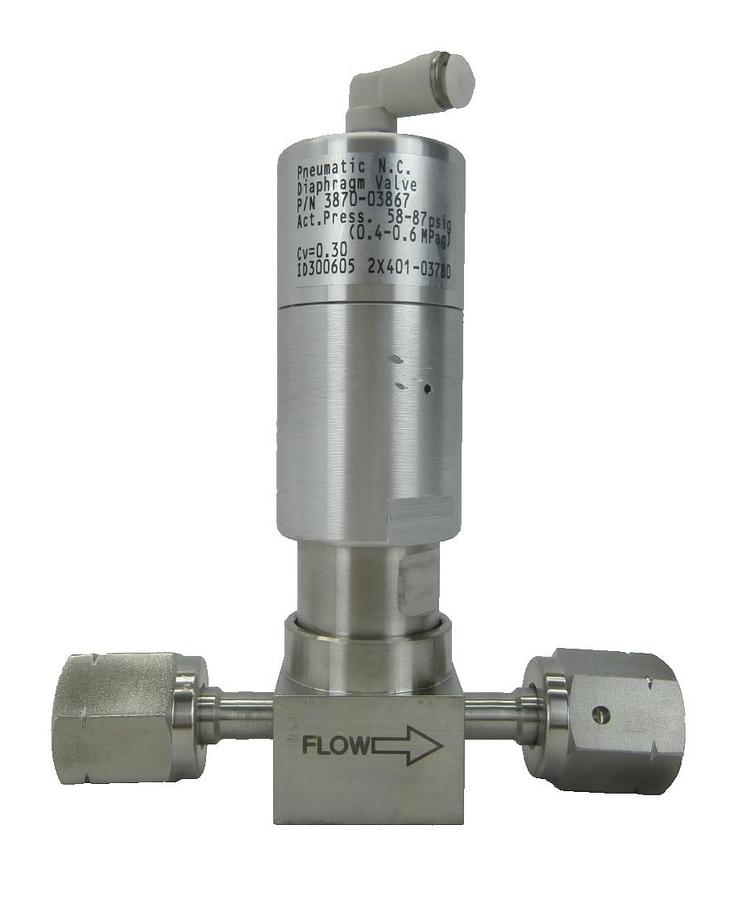 Used AMAT Applied Materials 3870-03867 Pneumatic N.C. Diaphragm Valve Working Surplus