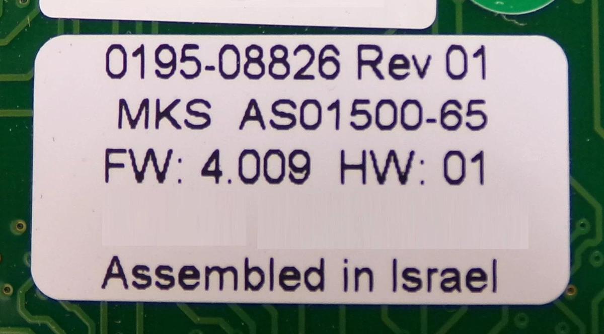 Used MKS Instruments AS01500-65 Cleaner Interlock #2 PCB Card 0195-08826 Working