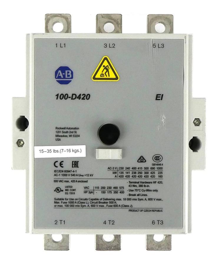 Used AB Allen-Bradley 100-D420 Industrial Contactor 100-D 110-130V Chipped Working