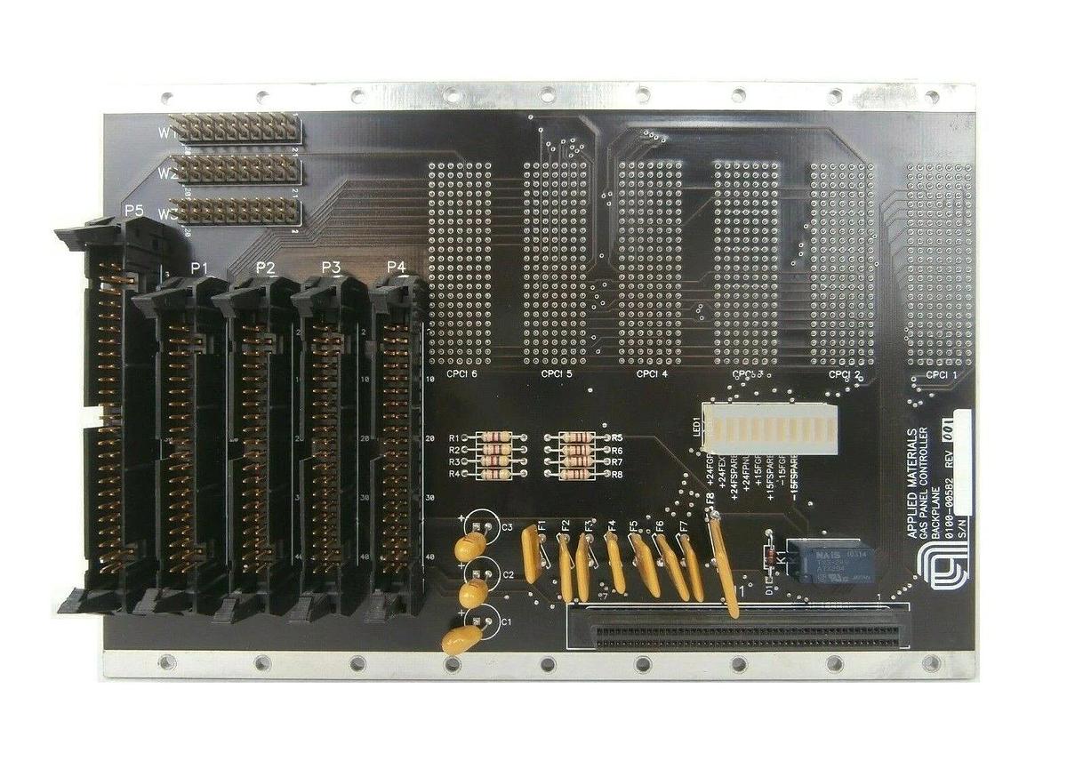 Used AMAT Applied Materials 0100-00582 Gas Panel Controller Backplane PCB Working