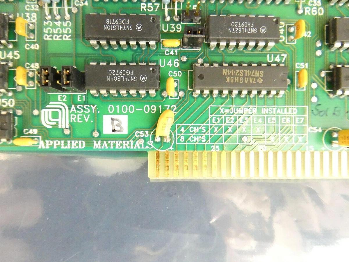 Used AMAT Applied Materials 0100-09172 8-Channel Emission/Laser Endpoint PCB Working