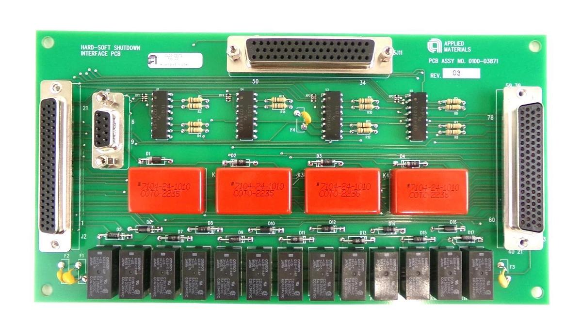 AMAT Applied Materials 0100-03871 Hard-Soft Shutdown Interface PCB New Surplus