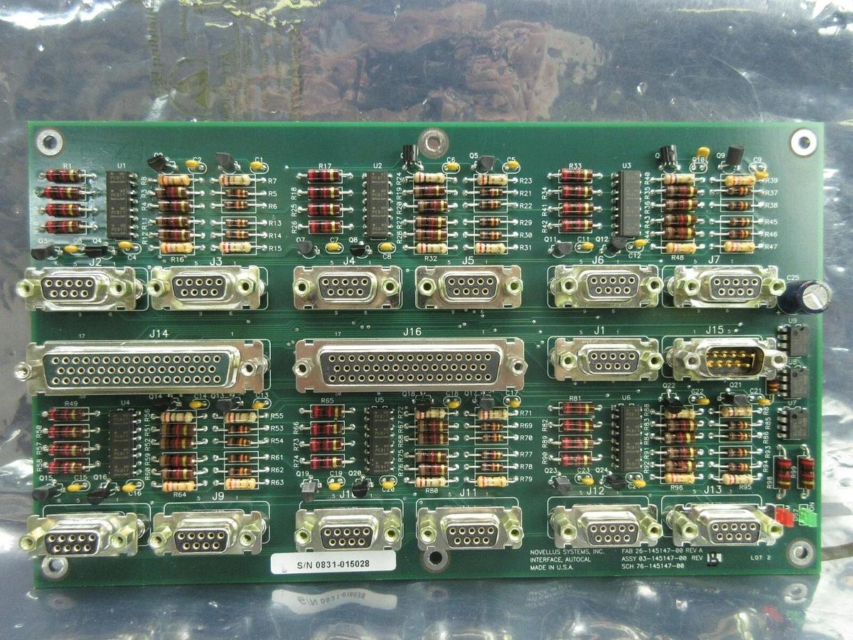 Used Novellus Systems 03-145147-00 Interface Autocal Board PCB Rev. B Used Working