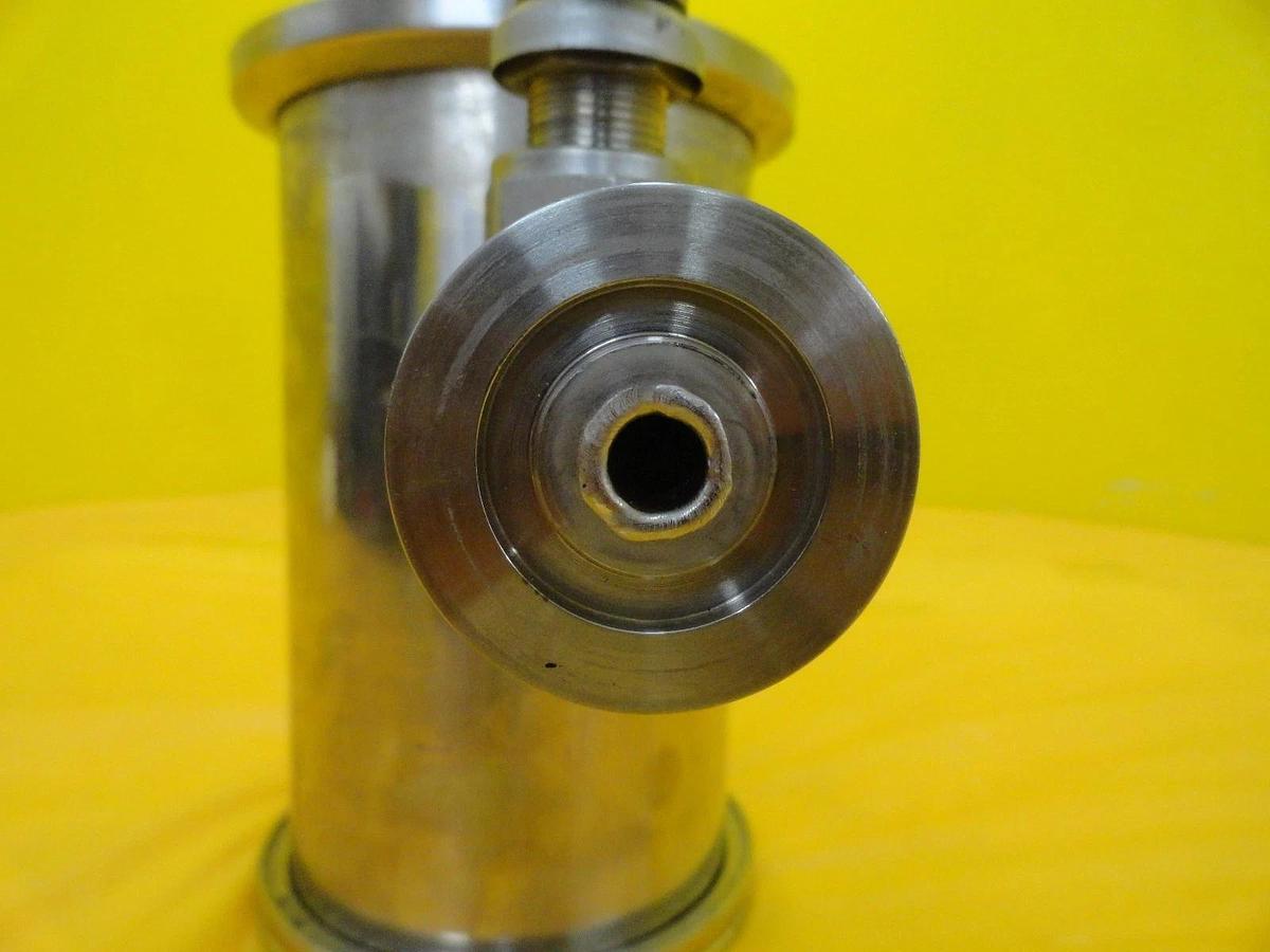 Used Fuji Seiki High Vacuum Nipple Tee Stainless QF100 ISO-LF to ISO100 SS-DLTW4 Used