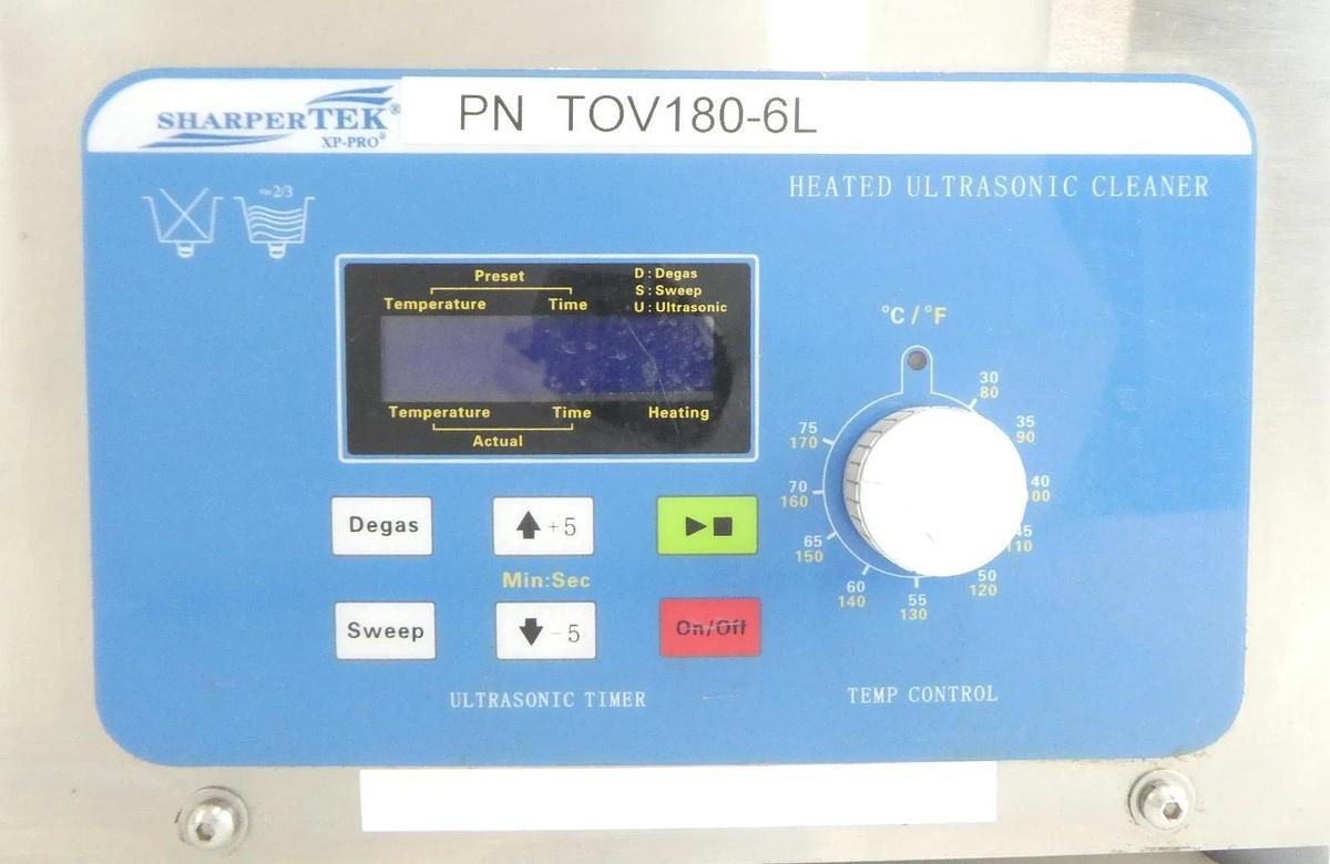 Used SharperTek TOV180-6L Heated Ultrasonic Cleaner Working
