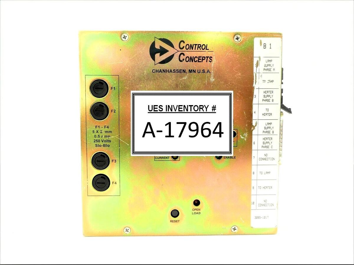 Used Control Concepts 3095-1017 SCR Power Controller AMAT 0190-03672 Working Surplus